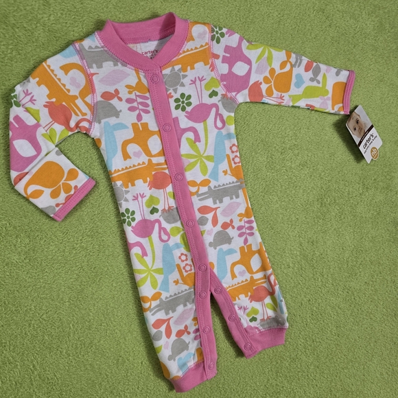 Carter's Other - NWT  NEWBORN Carter's Pink and Multicolor Animal Print One Piece (Q2)